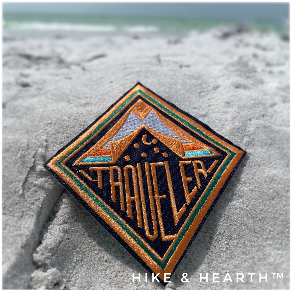 💎NEW Iron On Patch - Traveler Mountain Moon Stars Sun Camping🏔️